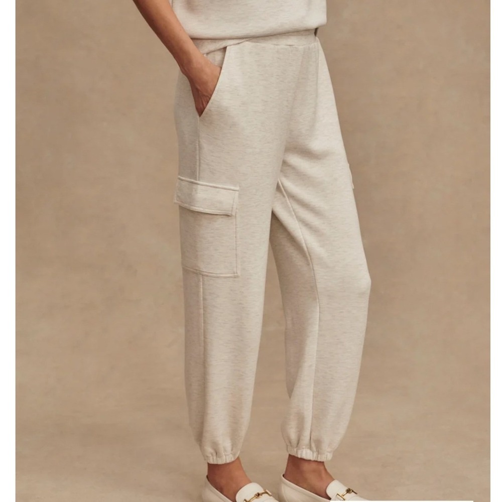 NWT Varley The Cargo Pant 27.5" Ivory Marl S Doublesoft Athleisure Lounge Cozy